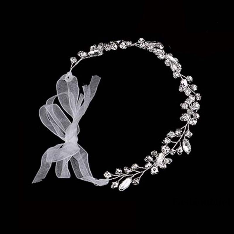 Băng đô đeo đầu đính đá phong cách châu Âu cho cô dâu