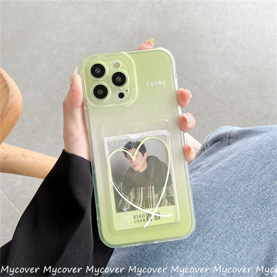 Ốp Điện Thoại Silicon Mềm Trong Suốt Có Ngăn Đựng Thẻ Cho iPhone 14 13 12 11 Pro Max X XR Xs Max 6 7 8 Plus SE 2020