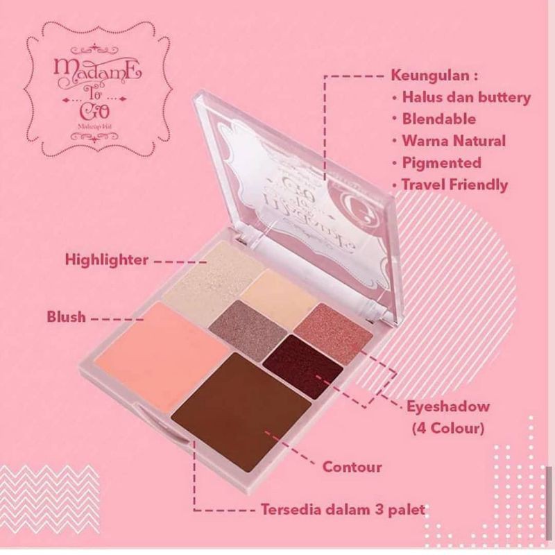 (hàng Mới Về) Bộ Mỹ Phẩm Trang Điểm Nice Madame Gie To Go Getaway Gồm Bảng Phấn Mắt + Phấn Má Hồng + Son Môi | BigBuy360 - bigbuy360.vn