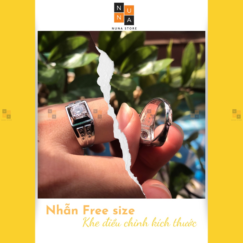 Nhẫn nam nhẫn làm từ bạc 925 có gắn đá nhân tạo thời trang DN1002
