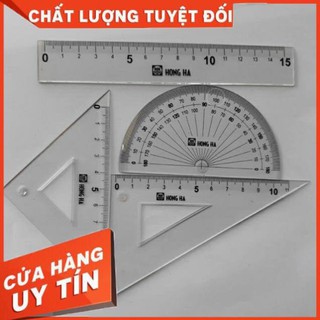Bộ eke 4 sản phẩm hồng hà thước kẻ bộ