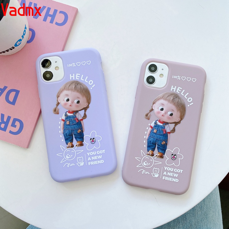 Ốp điện thoại hình cô bé hoạt hình cho OPPO A31 A9 A5 2020 A92S Reno Realme X2 XT X AX7 F11 2 F9 Pro A83 F1s A57 A39