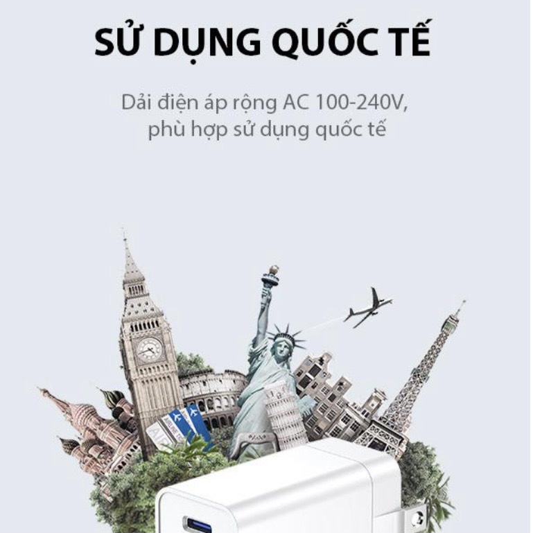 Củ Sạc cốc sạc Nhanh PD 25W Tự Ngắt Dòng 2 Cổng USB-A/Type-C AC 100-240V VIVAN POWER 25U BenZ Store