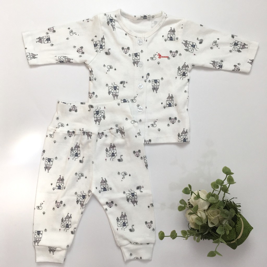 Bộ dài sơ sinh cotton bé trai bé gái 7-10kg quần lưng cao