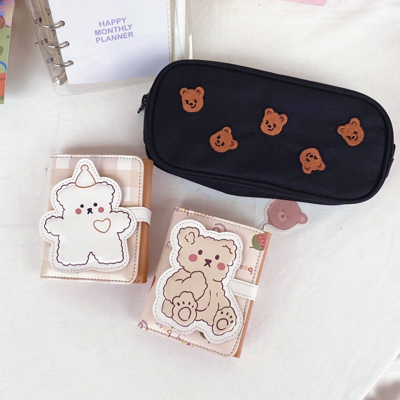 Ví cầm tay dáng ngắn cỡ nhỏ phối hình gấu đáng yêu xinh xắn cho nữ | BigBuy360 - bigbuy360.vn