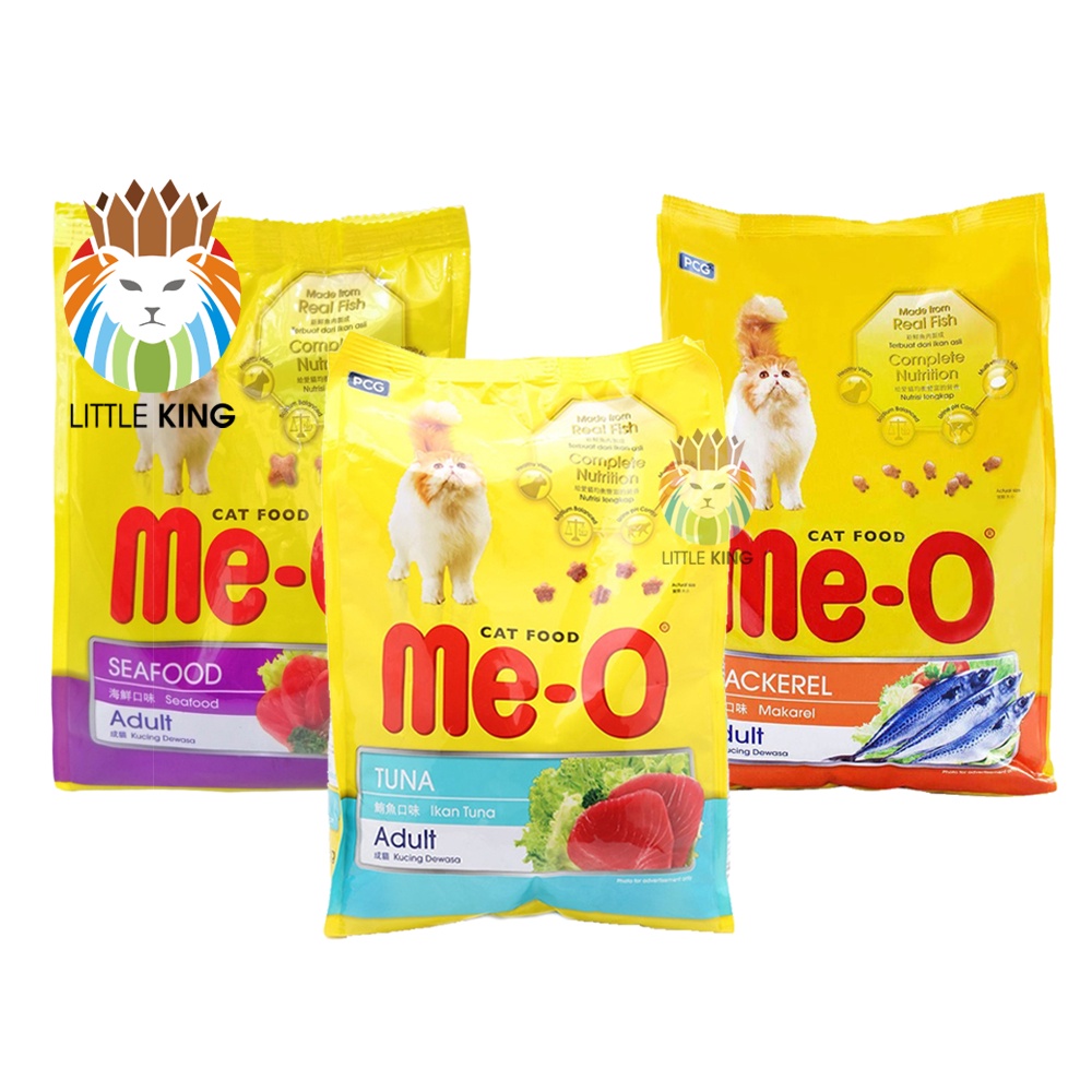 Combo 3 gói Thức ăn cho mèo lớn Me-o Adult gói 1.2kg, thức ăn hạt mèo giá rẻ Little King pet shop