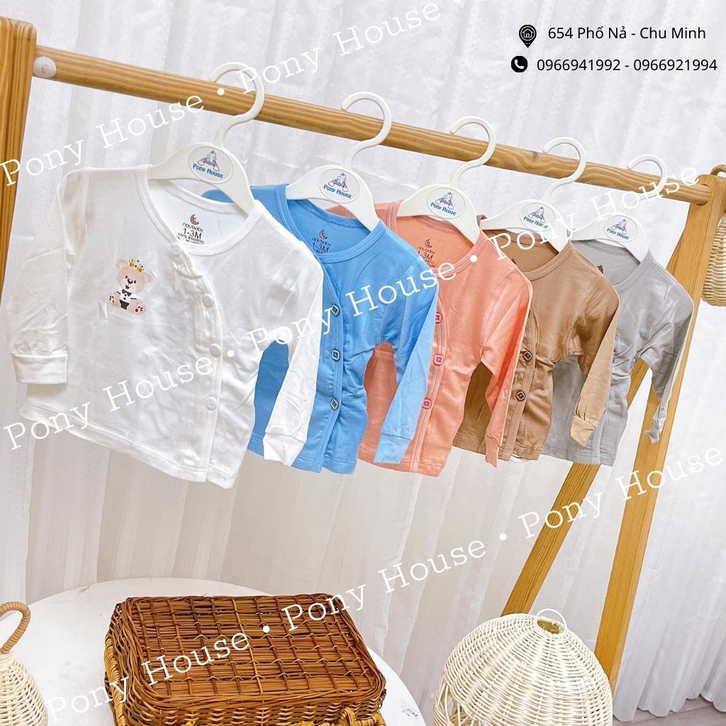 Áo Sơ Sinh Dài Tay Cài Lệch (Cài Chéo) NouBaby Cho Bé Trai, Bé Gái Sơ Sinh Chất Cotton Lạnh Siêu Mềm Mát