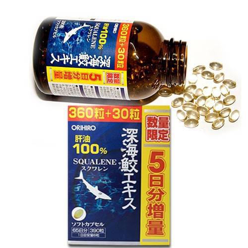 Dầu gan cá, Sụn Vi Cá Mập Orihiro Squalene 360 viên Deep sea Shark liver oil extract Cap