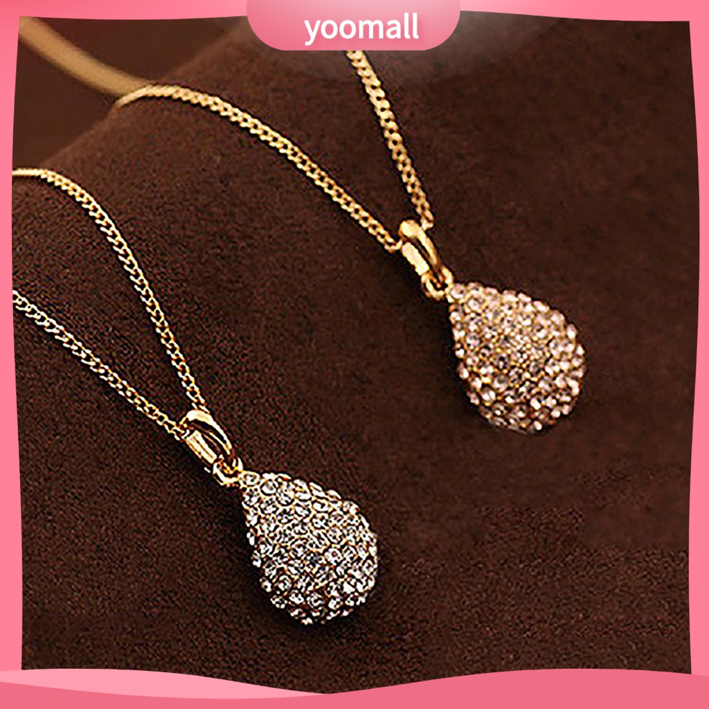 Dây chuyền mặt hình giọt nước đính đá lấp lánh thanh lịch dành cho nữ