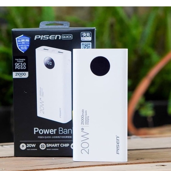 Sạc dự phòng CAO CẤP PISEN Chính hãng, dung lượng 21000mah, sạc nhanh 20w, an toàn, tiện dụng, bảo hành 18 tháng