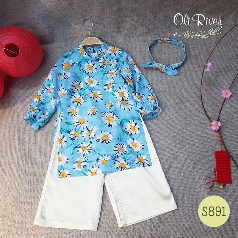 Áo dài bé gái oli river