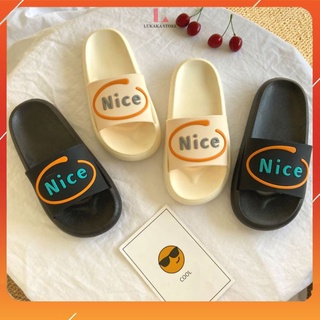 Dép bánh mì quai ngang nam nữ đế cao đúc nguyên khối họa tiết Nice thời trang giá rẻ