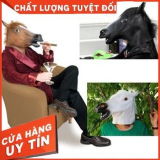 MẶT NẠ NGỰA - MẶT NẠ HÓA TRANG ĐẦU NGỰA CAO CẤP HALLOWEEN -Mặt nạ đầu ngựa lông thú hóa trang lễ hội