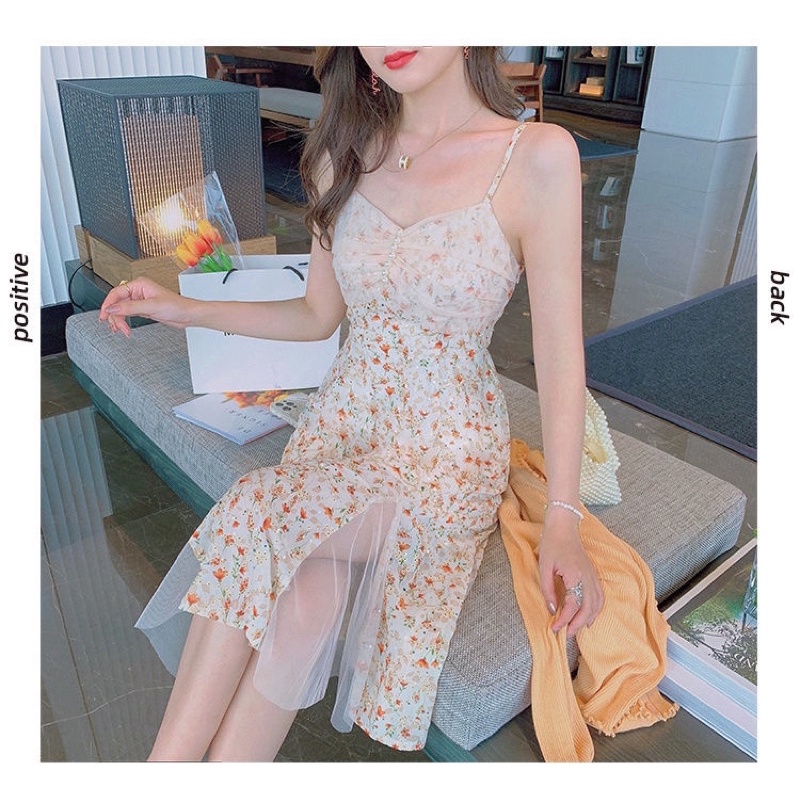 Váy Hai Dây Hoa Nhí/ Váy Maxi Đi Biển VH10 Phong Cách Hàn Quốc