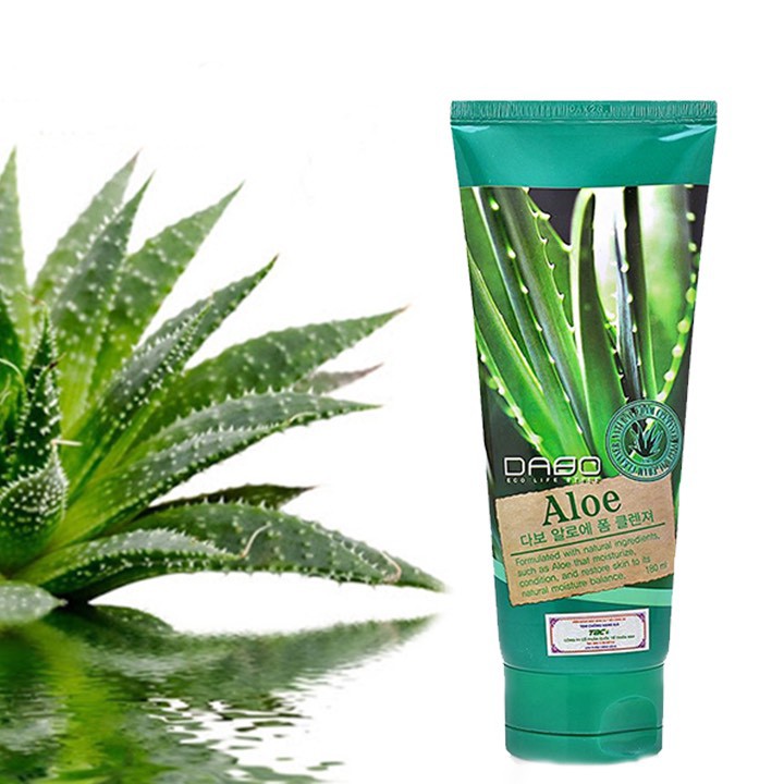 Sữa Rửa Mặt DABO Lô Hội Hàn Quốc 180ml sạch sâu, se khít lỗ chân lông, ngừa mụn và dưỡng ẩm , Sữa rửa mặt chính hãng