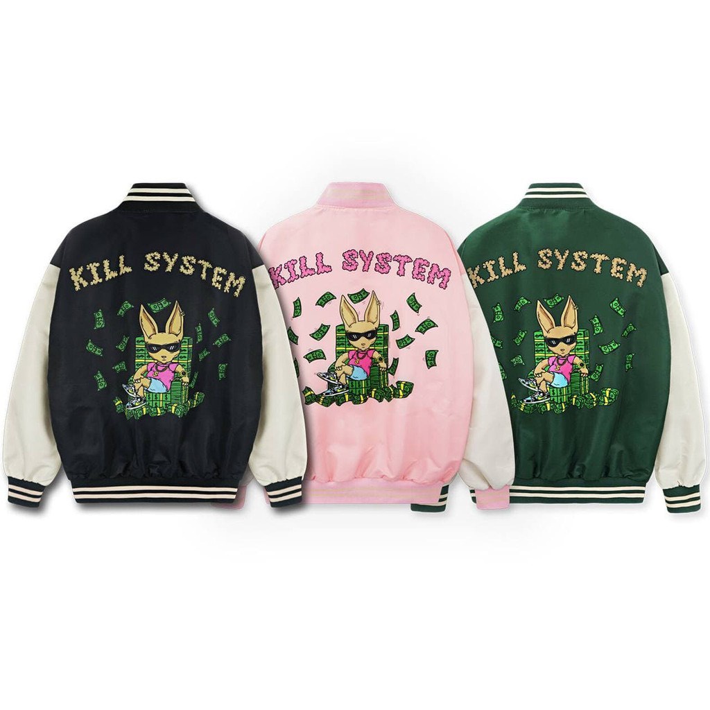 Áo Khoác Dù Bomber Varsity Kill System Đô La Unisex Nam Nữ