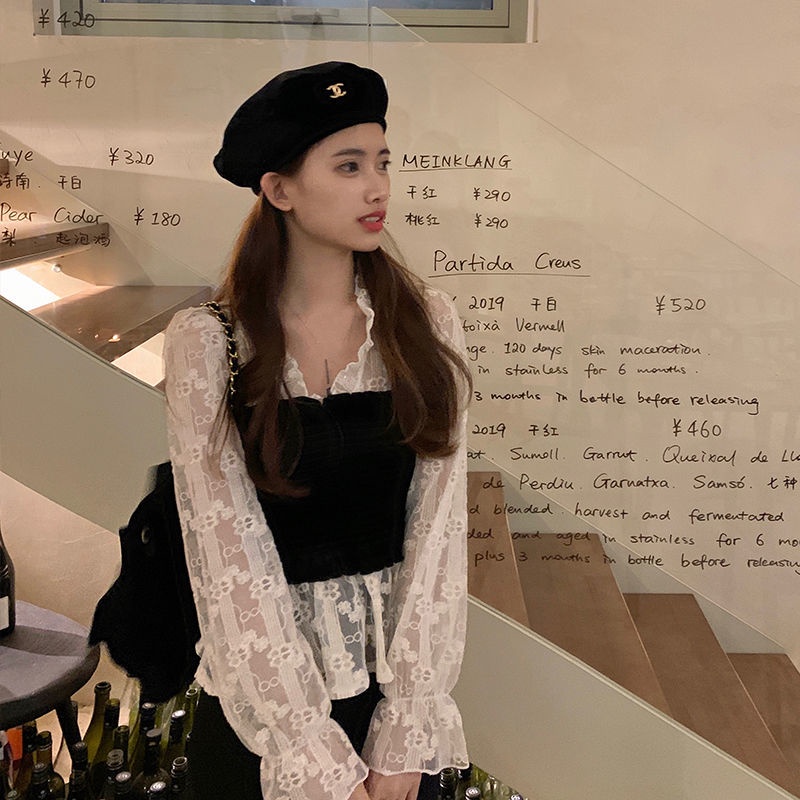 COZOK Áo Tay Dài Cổ Chữ v Dáng Ôm Dễ Phối Đồ Thời Trang Hàn Quốc