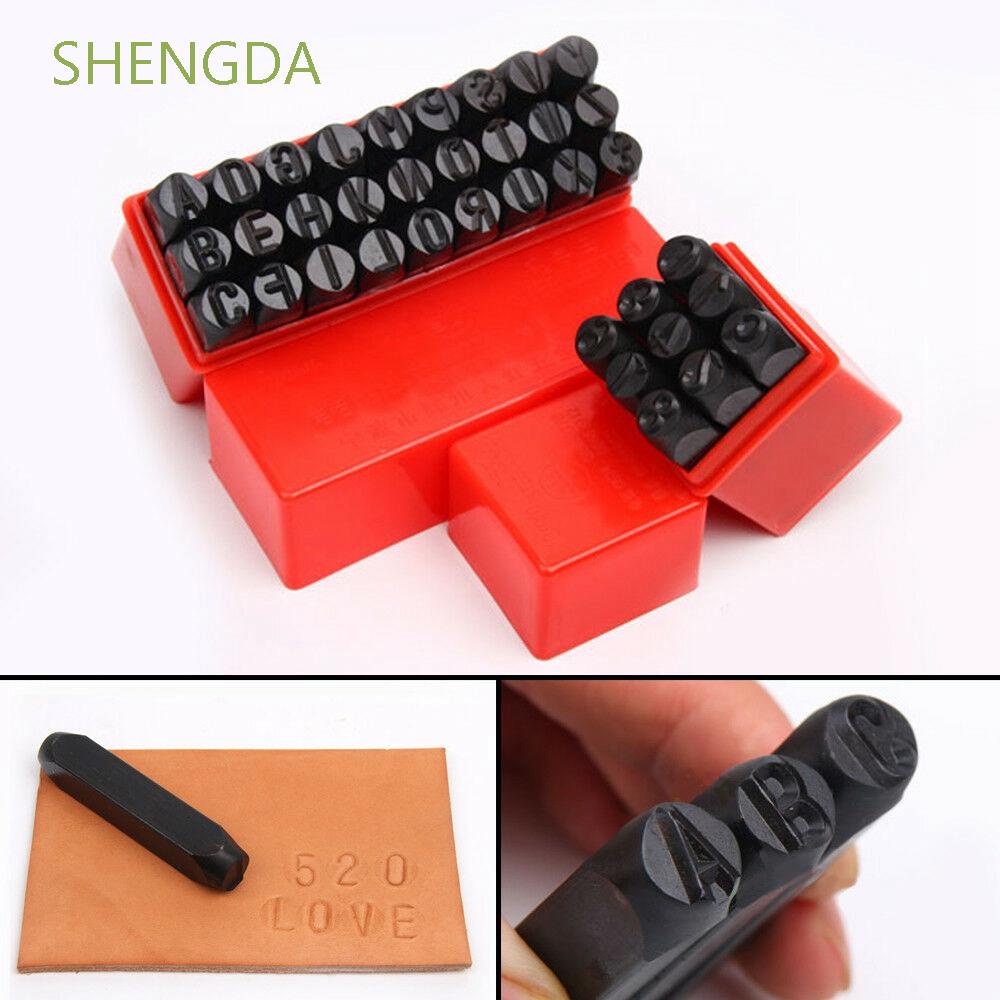 Shengda Con Dấu Khắc Chữ Số Bằng Thép carbon Phối Da