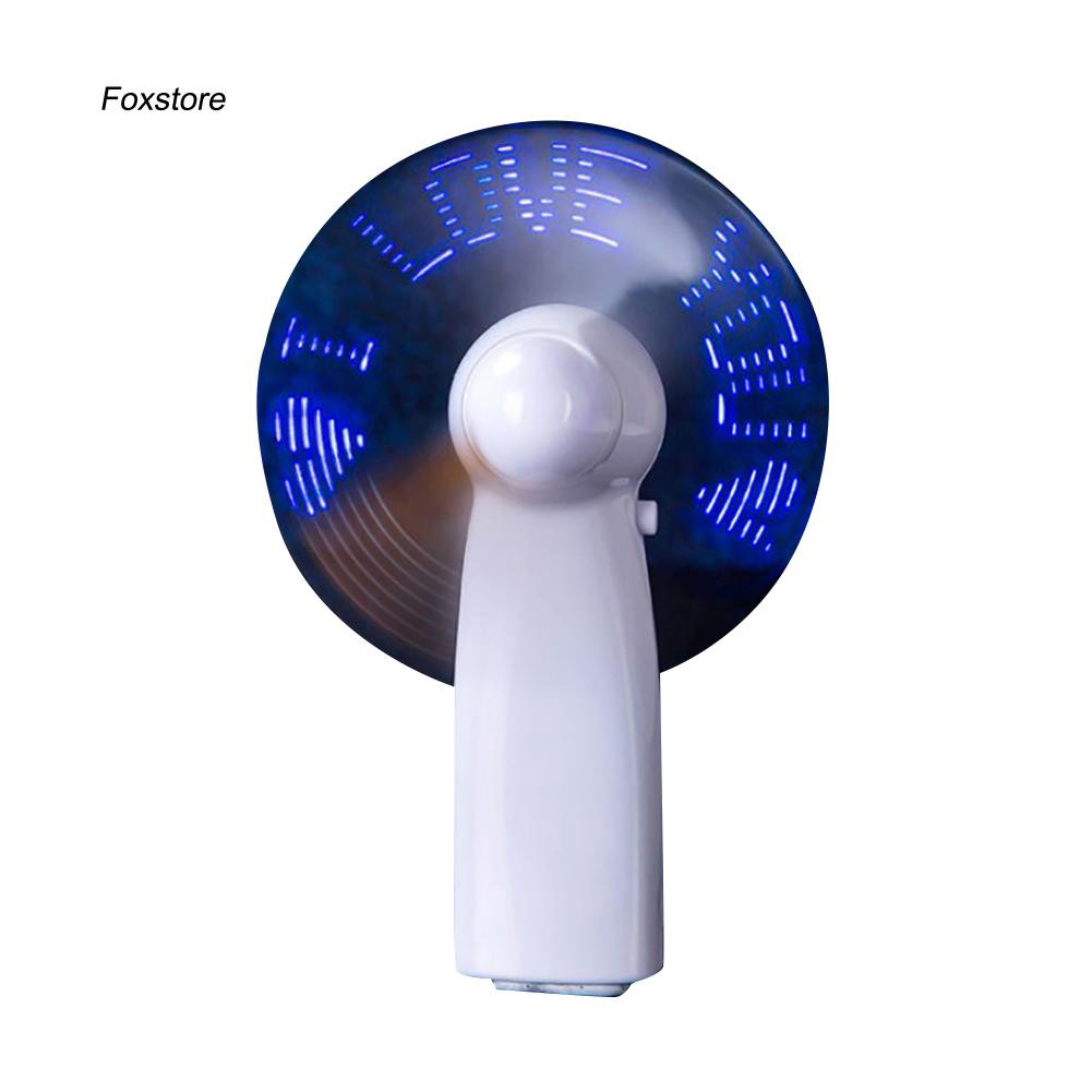 Quạt Điện Mini Cầm Tay Có Đèn Led Phát Sáng Lãng Mạn