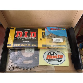 Combo Nhông Dĩa Recto + Sên Đen DID 9mm Nhật Các Dòng Xe Phổ Thông