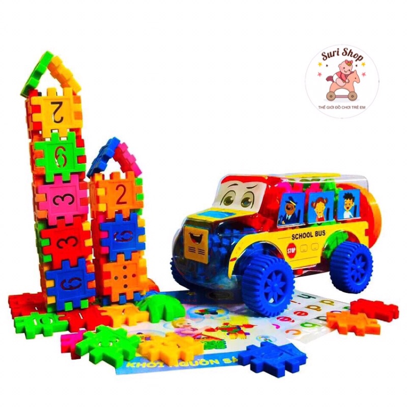Lego xếp hình 75 miếng sáng tạo hộp đựng ô tô