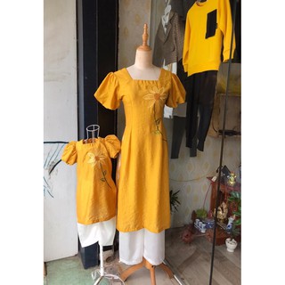 áo dài tết mẹ và bé thiết kế