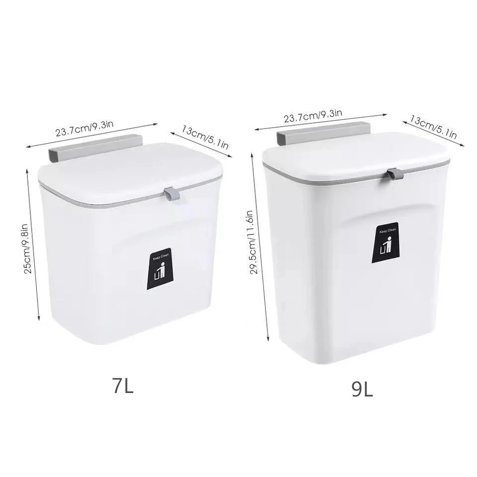 Thùng Rác Nhựa Gắn Tường Có Nắp Đậy Tiện Dụng Dành Cho Nhà Bếp