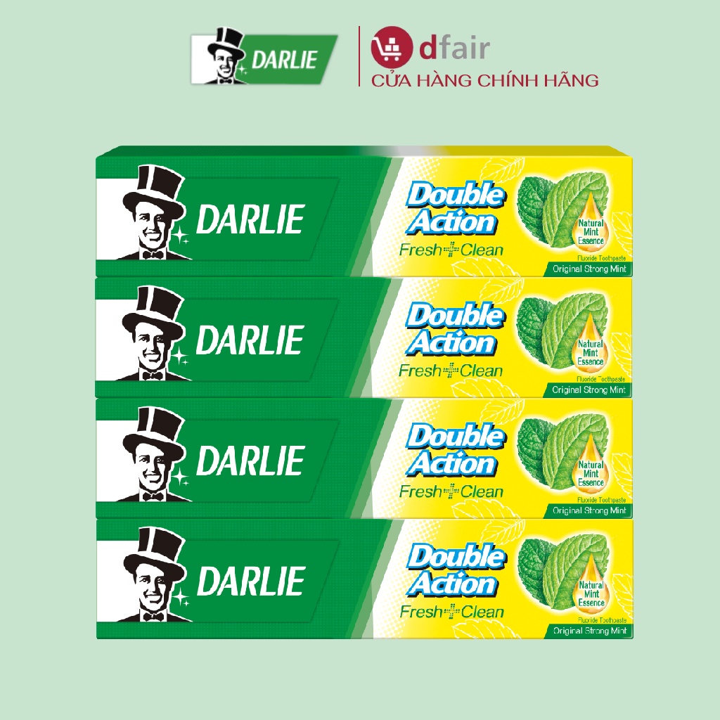 Combo 4 Tuýp Kem Đánh Răng Ông Già Darlie Ngừa Sâu Răng DOUBLE ACTION 225g