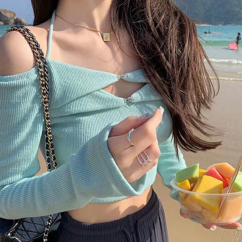 Women's T-shirt shirt, Korean style 2022 new design sense niche hot girls Ruixian thin short shirt