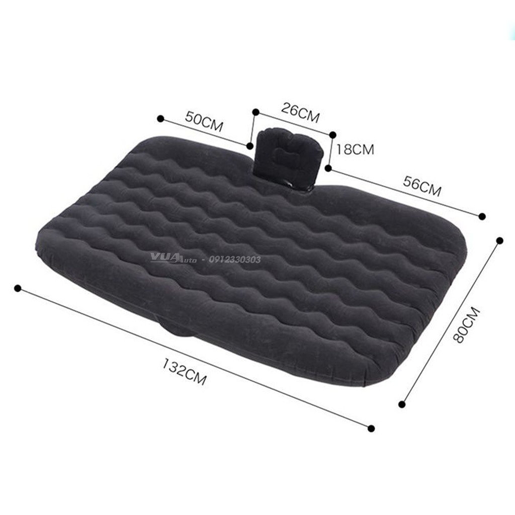 Đệm hơi ô tô VuaAuto cao cấp, lớp vải mềm chống thấm nước mang đến giấc ngủ thoải mái, tặng kèm bơm hơi mini - VuaAuto