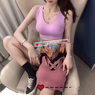 ÁO BRA TẬP GYM THỂ THAO DÂY CHÉO ĐAN LƯNG MÚT VỪA #5587