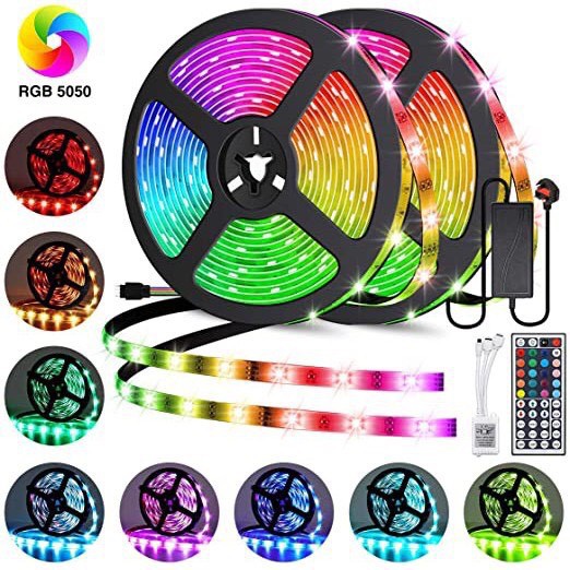 ĐÈN LED RGB NHÁY THEO NHẠC Dài 5M, Đổi Màu,Đèn Trang Trí,LED RGB 5050 Chống Nước ( Chơi TIK TOK)