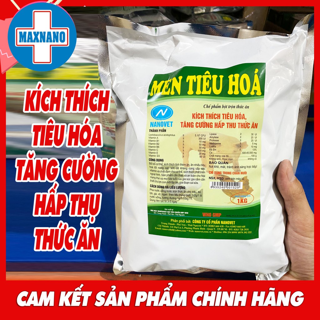 MEN TIÊU HÓA - NANOVET KÍCH THÍCH TIÊU HÓA , TĂNG CƯỜNG HẤP THU THỨC ĂN