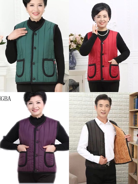 Áo gile lông cho người già