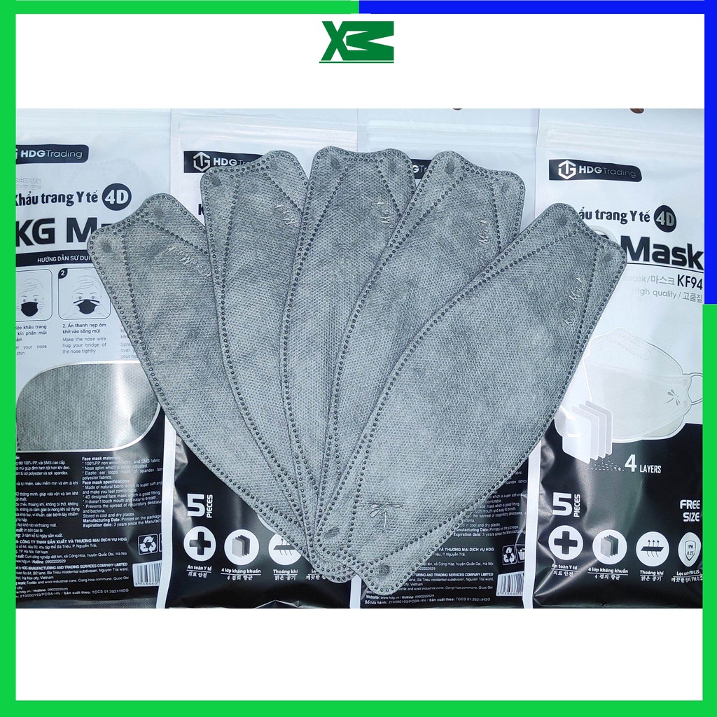 Khẩu trang kf94 hàn quốc KG Mask 4d kháng khuẩn hàng chính hãng cao cấp ngăn ngừa bụi mịn