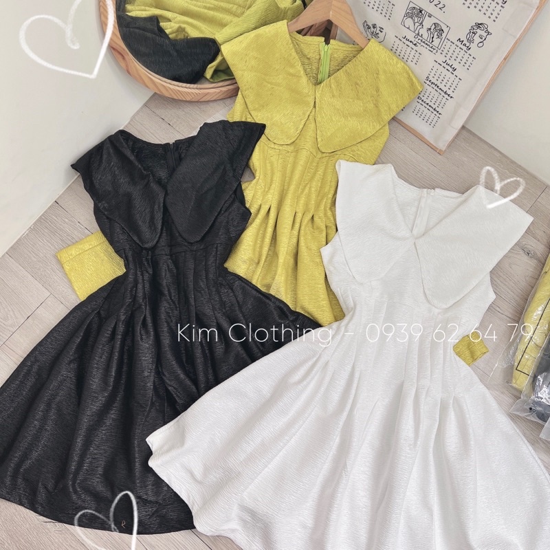 [Hàng sẵn - Hình thật] Đầm gấm xược cổ sen sát nách li eo dáng mini xoè xinh xắn