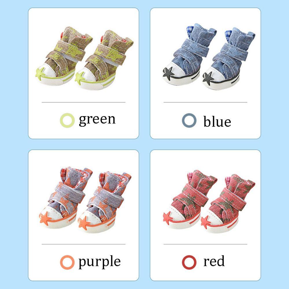 Giày Denim Thoáng Khí Chống Thấm Nước In Họa Tiết Ngôi Sao Thời Trang Thu Đông Cho Thú Cưng