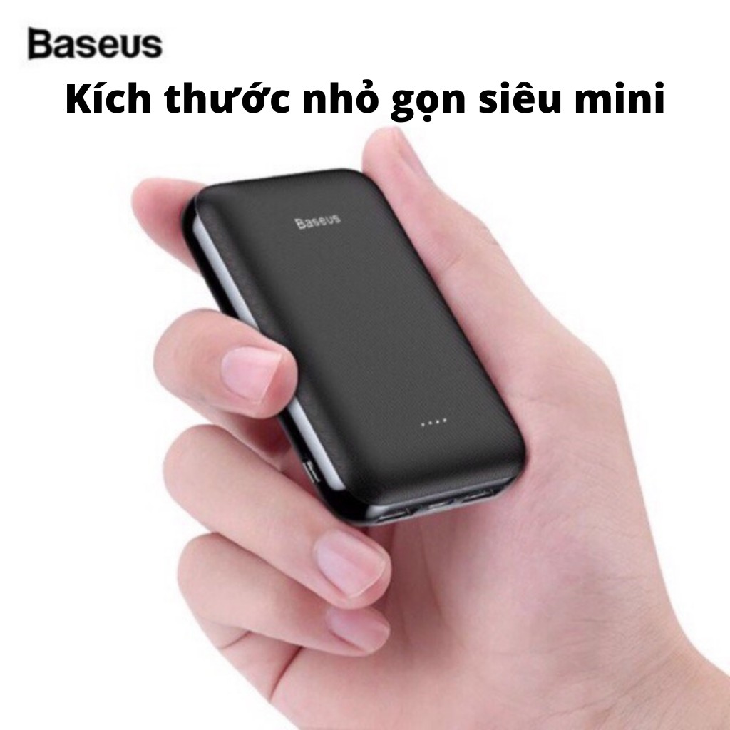 Sạc dự phòng siêu nhỏ mini 10000mAh - chính hãng Baseus có đèn LED hiển thị