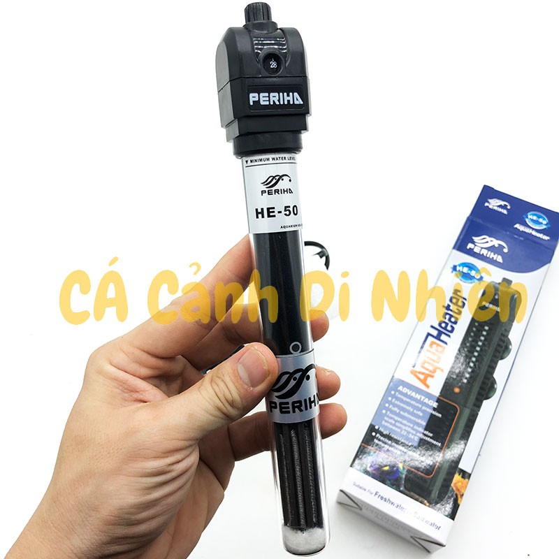 Cây sưởi ấm hồ bể cá Periha 300W HE-300 có lưới bảo vệ 22-34 độ C