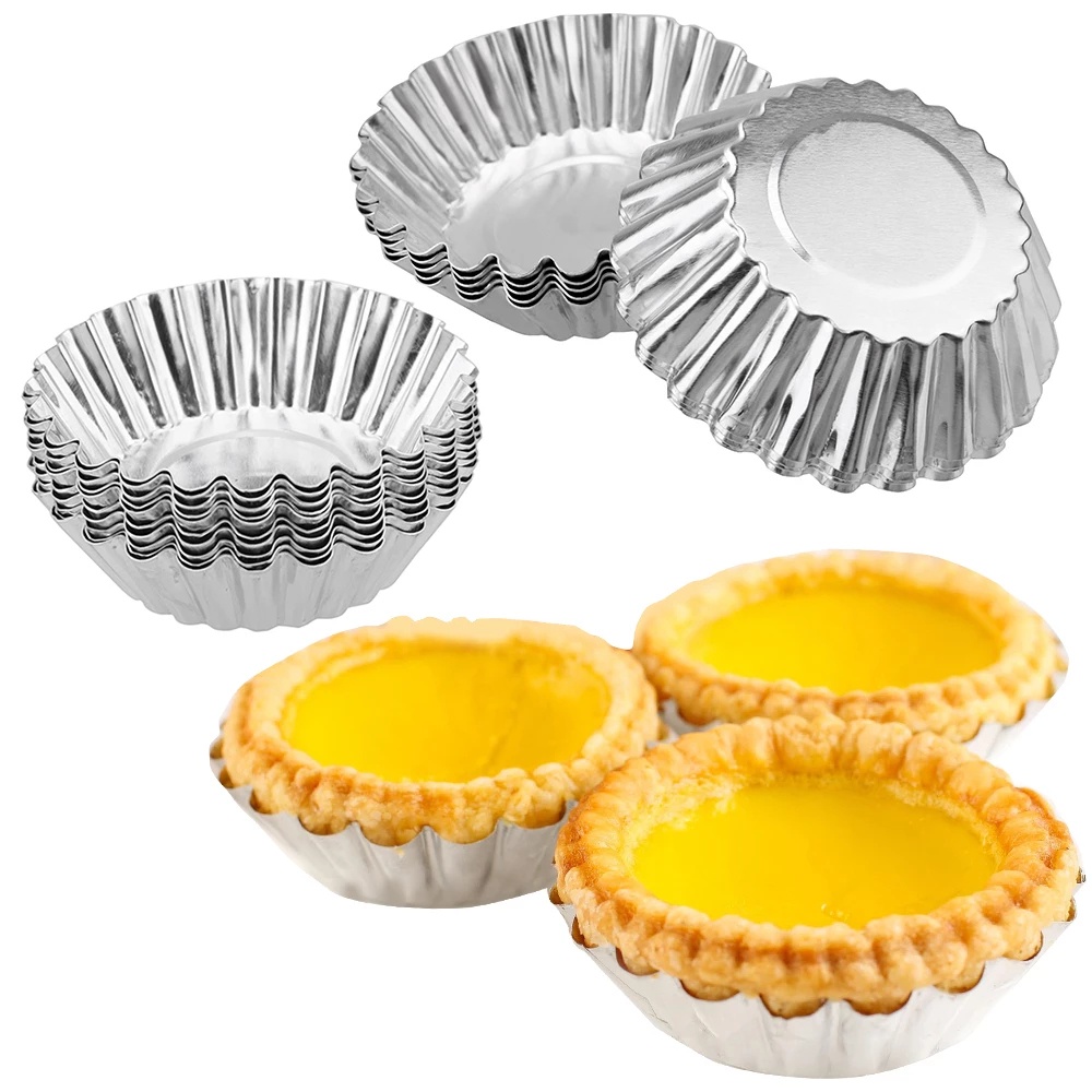 Khuôn làm bánh tart trứng bằng nhôm tiện dụng kích thước 7cm