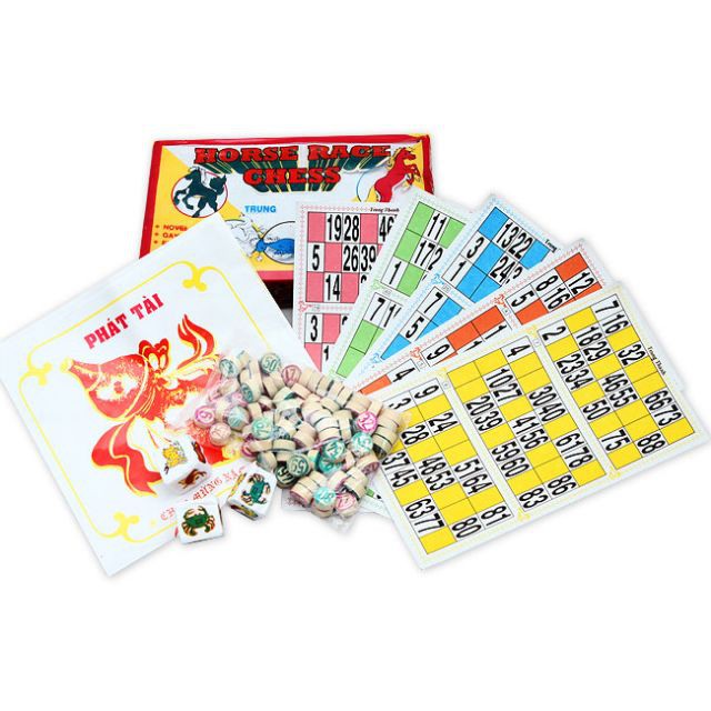 BỘ CỜ LÔ TÔ GIẤY GIẢI TRÍ NGÀY TẾT, LÔ TÔ GỖ, LOTTO BINGO