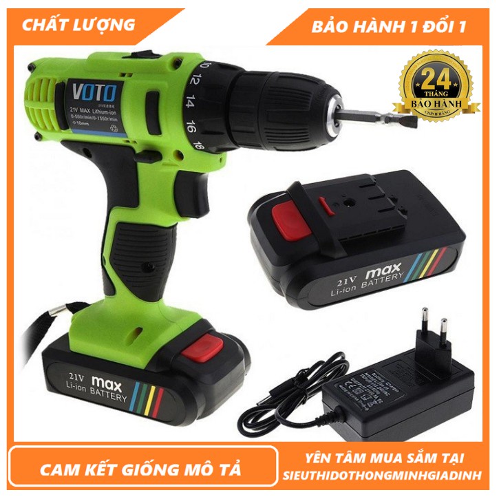 Khoan Cầm Tay-Bắt Vít Cầm Tay-Mua ngay Dụng Cụ Điện Cầm Tay Hiện Đại Giá Tốt- Pin Khoan Voto 21V-Hàng Nhập Khẩu Cao Cấp
