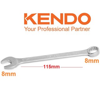 Kendo khóa 8 cờ lê vòng miệng 8mm dài 115mm crv din 3113 15308
