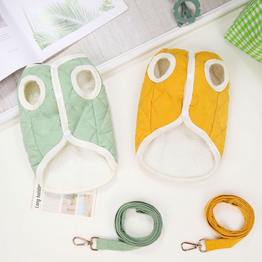 Áo Sweater Lông Cừu Chui Đầu Thời Tiết Lạnh Mùa Đông Có Dây Dắt Cho Cún Cưng Ropa Perro