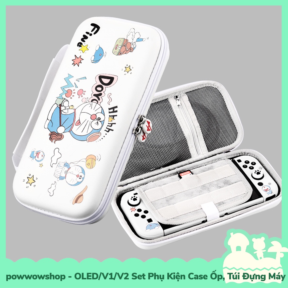 [Sẵn VN - Hỏa Tốc] OLED/V1/V2 Set Phụ Kiện Case Ốp, Túi Đựng Máy, Case Dock Cho Nintendo Switch White Milk Set Dore
