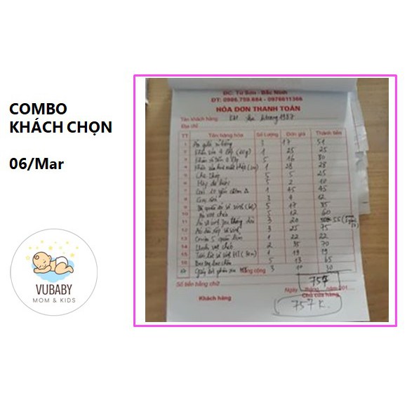 Combo đặc biệt cho khách chọn đồ