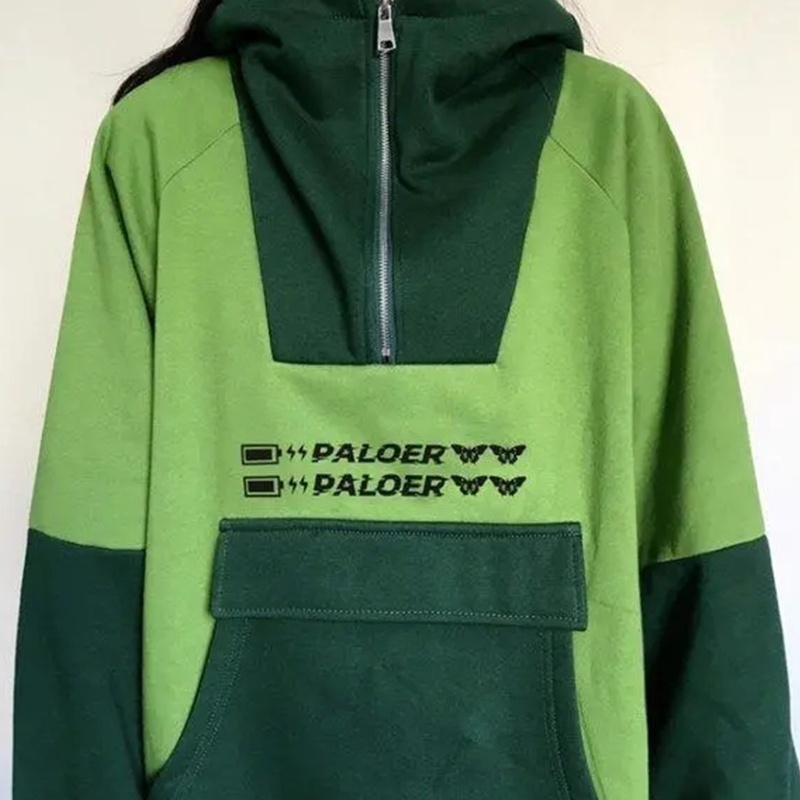 Áo Hoodie Mùa Đông Dáng Rộng Có Khóa Kéo 1 / 4 &quot;In Họa Tiết Hoạt Hình Phong Cách Harajuku Cho Nữ