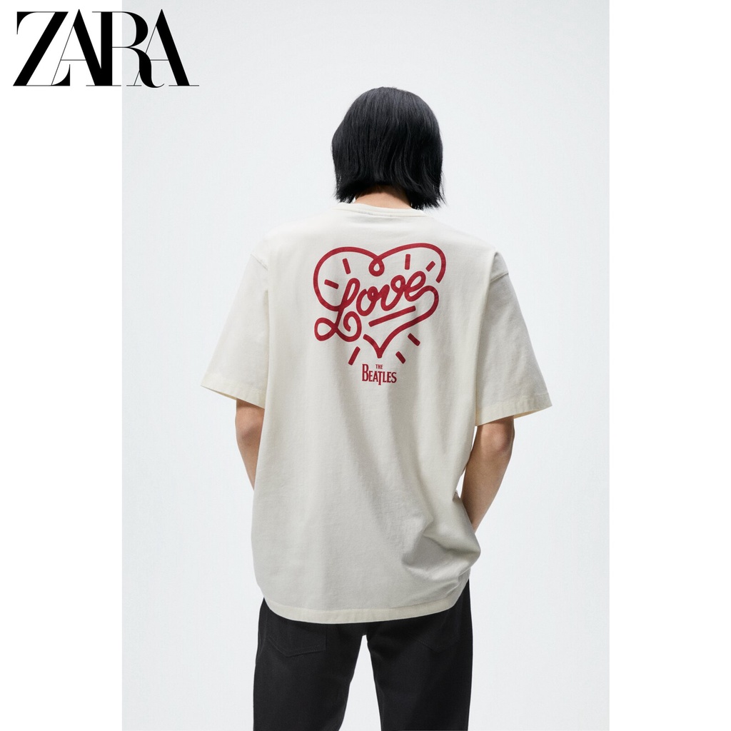 Áo Thun Ngắn Tay In Hình Trái Tim Thời Trang ZARA Dành Cho Nam