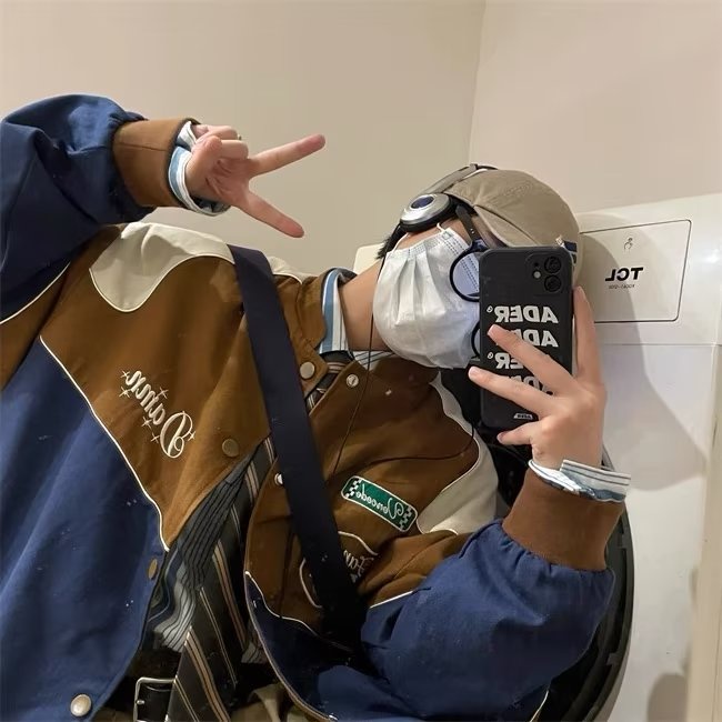 Áo Khoác Bomber Dáng Rộng In Họa Tiết Đơn Giản Phong Cách Retro Thời Trang Cho Nam áo khoác gió 2 lớp áo khoác nam kaki áo khoác nam đẹp