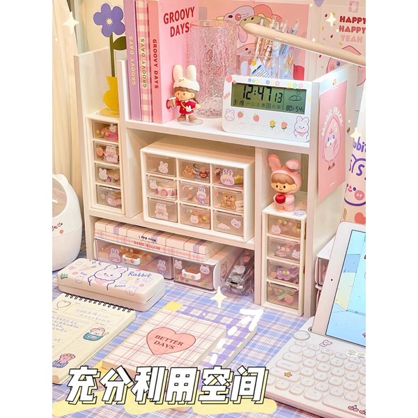 Tủ Mini Có Ngăn Kéo 4 Tầng Để Bàn Kèm Sticker.